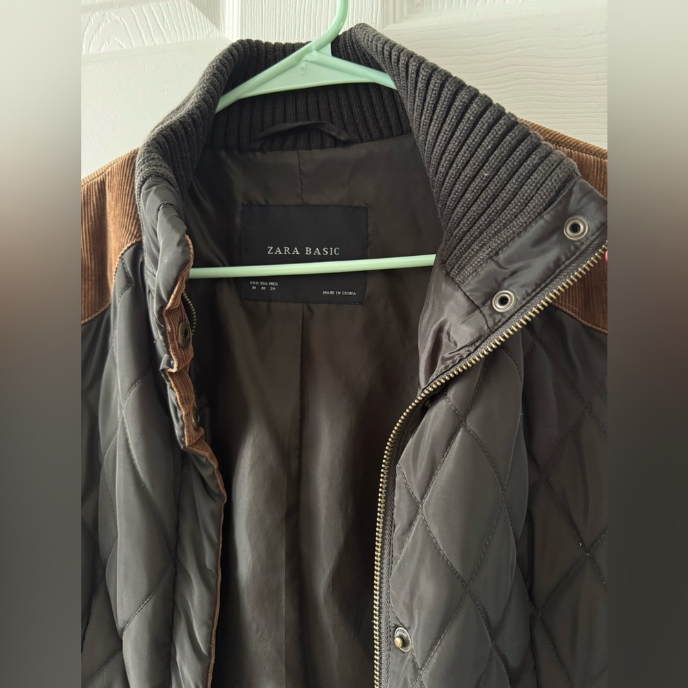 Zara Basic Women’s Quilted Jacket Medium Knit Col… - image 4